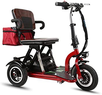CYGGL Triciclo eléctrico para Adultos, Mini Scooter de Vieja generación con discapacidad Coche eléctrico 350 W Potencia Motor Peso 26 kg -3 Velocidad Variable-kilometraje máximo 55 km