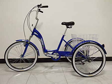 Quality Triciclo para Adultos, Bicicleta de Tres Ruedas, Cuadro Plegable, Engranajes Shimano de 6 velocidades, Cuadro de aleación, suspensión Delantera