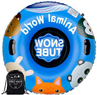 Leader Accessories Trineo Hinchable de Nieve Tubo de Esquí Inflable con Manijas Snow Tube Juguetes de Nieve Invierno para Niños y Adultos Grande con Mochila