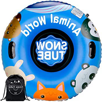 Leader Accessories Trineo Hinchable de Nieve Tubo de Esquí Inflable con Manijas Snow Tube Juguetes de Nieve Invierno para Niños y Adultos Grande con Mochila