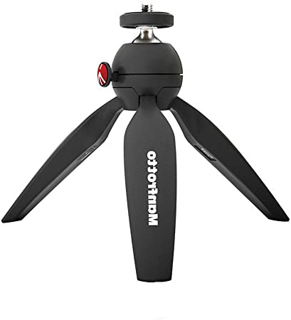 Manfrotto MTPIXI-B - Minitrípode Pixi, para Cámaras CSC,DSLR de Nivel de Entrada, Material Adapto, Negro