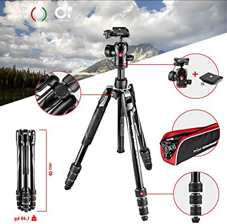 Manfrotto Befree Advanced - Trípode de Viaje de Aluminio (Bloqueo de Patas Twist Lock, rótula de Bola Advanced 494 con 3 Controles ergonómicos), Negro