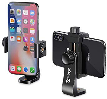 Zeadio Soporte para Smartphone, con función de rotación de 360 Grados y Monopod Selfie Monopod trípode estabilizador Adaptador de Montura Tornillo Agujero para iPhone Samsung Huawei y más teléfonos