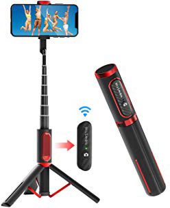 BlitzWolf Palo Selfie Trípode con Control Remoto Bluetooth, Selfie Stick Extensible de Aluminio para iPhone XS MAX/XR/XS/X/8/8P/7/7P/6, Galaxy S10/S9/S8, Android, Huawei, Xiaomi y etc.