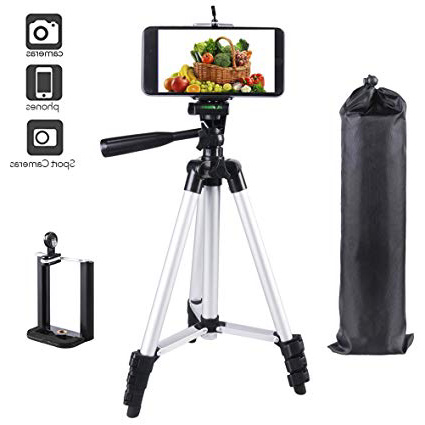 Vicloon 106cm Aluminio Trípode para Cámara,Trípode Ajustable del Teléfono para Gopro/iPhone/Samsung y la Mayoría de los Otros Smartphones