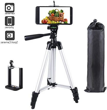 Vicloon 106cm Aluminio Trípode para Cámara,Trípode Ajustable del Teléfono para Gopro/iPhone/Samsung y la Mayoría de los Otros Smartphones