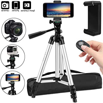 
                
                    
                    
                

                
                    
                    
                        PEYOU Trípode Móvil 106cm (42"), [4 en 1] Trípode Cámara con Obturador Remoto Bluetooth, Soporte de móvil y Bolsa, Trípode para iPhone X /8 Plus /7/6 Plus, HUAWEI, Cámara DSLR Canon, Nikon, Sony
                    
                

                
                    
                    
                
            