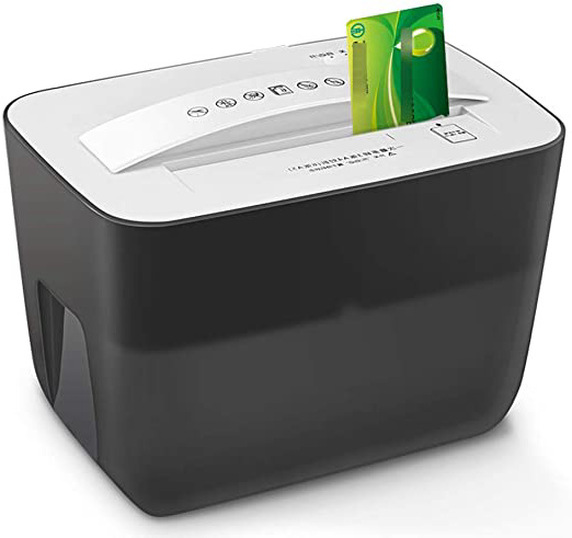Trituradora, 3 Pliegues A4, destruye Tarjeta de crédito, sujetapapeles, Papelera de 4.5 litros con Ventana Transparente, Negro
