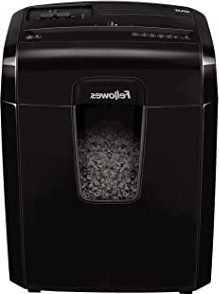 Fellowes 4692501 Destructora 8Mc, destruye hasta 8 hojas, mini-corte, para uso personal, con bloqueo de seguridad