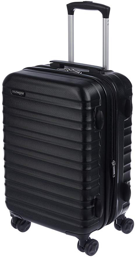 AmazonBasics - Maleta de viaje rígida giratoria - 55 cm, Tamaño de cabina, Negro