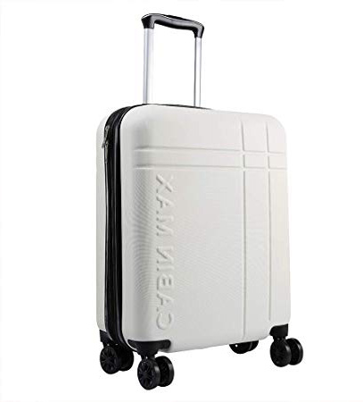 Cabin Max Velocity - Maleta para Equipaje de Cabina Ligera | Trolley de ABS con Ruedas de 55 x 40 x 20 cm Extensible a 55 x 40 x 25 cm Aprobado para Vuelo en Ryanair, EasyJet, BA (Blanco Polar)