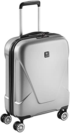 Maletas Cabina 55x40x20 Tamaño Máximo Ryanair Vueling EasyJet ABS Trolley Equipaje de Mano Ligera con 4 Ruedas Cierre TSA Sulema (Plateado, 55cm)