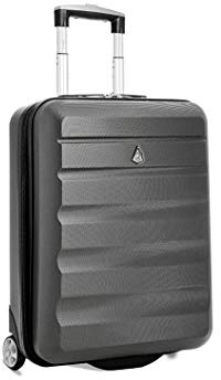 Aerolite 55x40x20 Tamaño Máximo de Ryanair y Vueling ABS Trolley Maleta Equipaje de Mano Cabina Ligera con 2 Ruedas, Gris Oscuro