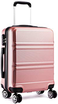 Kono Maleta de Cabina de ABS de 20 Pulgadas con Diseño Esculpido en Horizontal,4 Ruedas,55x40x22cm