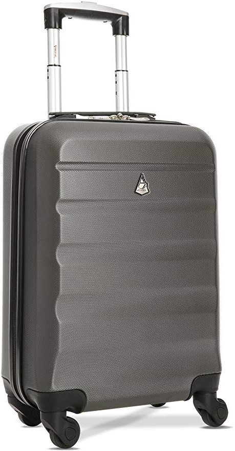 Aerolite ABS Maleta Equipaje de mano cabina rígida ligera con 4 ruedas, 55cm, Gris oscuro