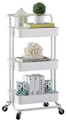 HGFK Bathroom Shelf Mobile Trolley Kitchen Toilet Multilayer Sundries Finishing Storage Shelf