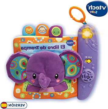 VTech-El Libro de Trompa Cuento de Tela Interactivo para bebé con un Suave Elefante de Peluche y Diferentes Texturas para desarrollar el Sentido del Tacto (3480-189322)