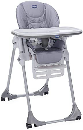 Chicco Polly Easy - Trona amplia, compacta y sencilla, 4 ruedas, para niños de 6 meses a 3 años, color gris (Nature)