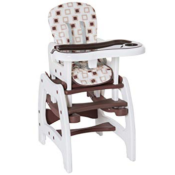 3 en 1 Sillita Trona Mecedora Balancin Bebe Convertible Multifuncional Infantil Color Cafe