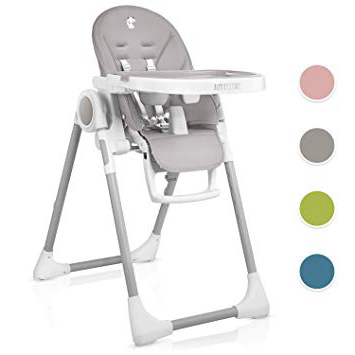 Trona para Bebe Evolutiva, Ajustable y Plegable - 7 Alturas Diferentes, Respaldo para Niño Reclinable 5 Posiciones, Bandeja Extraíble mediante Clip (Limpieza Sencilla), Cojín Bebé Confort