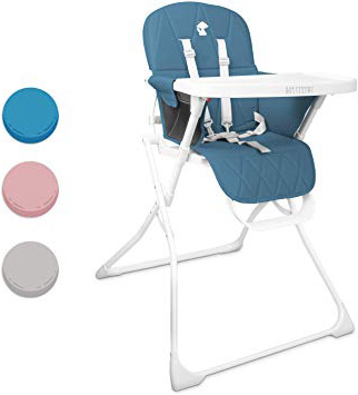 Trona para bebe, Compacta, Ajustable y Plegable - Trona Portatil Bebe con Bandeja extraíble sin BPA, Trona de Bebe con Cojin - Asiento de bebés para comer con Cinturon y Arnes de 5 puntos