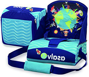 Asalvo 14009 - Trona de viaje, diseño niños del mundo, color azul