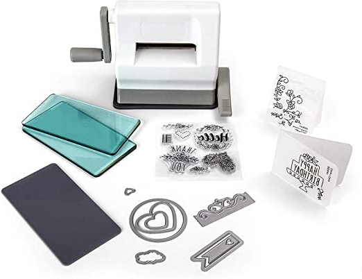 Sizzix Sidekick Starter Kit 661770 Máquina de Troquelado Manual portátil para Manualidades, álbumes de Recortes y Tarjetas, Apertura de 6,35 cm, Multicolor, 19.7 x 8.9 x 12.1 cm