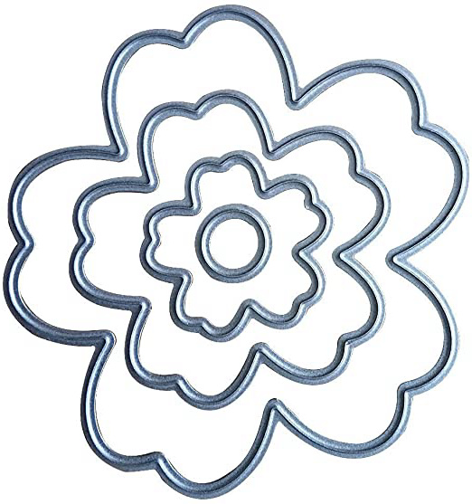 4 piezas troqueles de corte con diseño de flores, para DIY, decoración, de metal