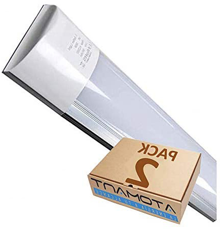 Led Atomant Pack 2X Lámpara Superficie Pantalla Carcasa, 40 W, Blanco Frío, 120 Cm