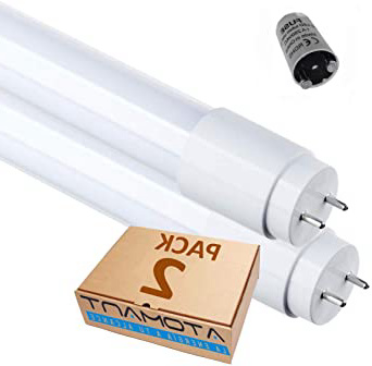Pack 2x Tubo LED 60 cm, 9W. T8 Standard. Color Blanco Calido (3000K). 870 Lumenes. Cebador LED incluido.