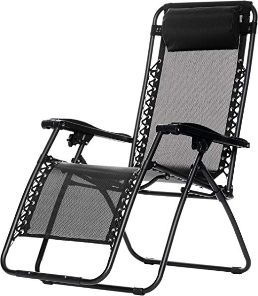 AmazonBasics Silla Gravedad Cero, Negra