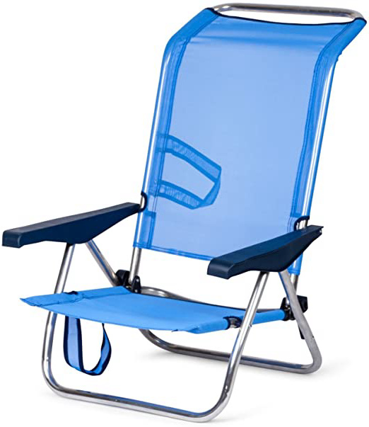 Solenny 50001072720095 - Silla Playera-Cama 4 Posiciones Azul con Asas