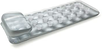 Intex 58894EU - Colchoneta hinchable color plata con 18 posavasos y almohada, 188 x 71 cm