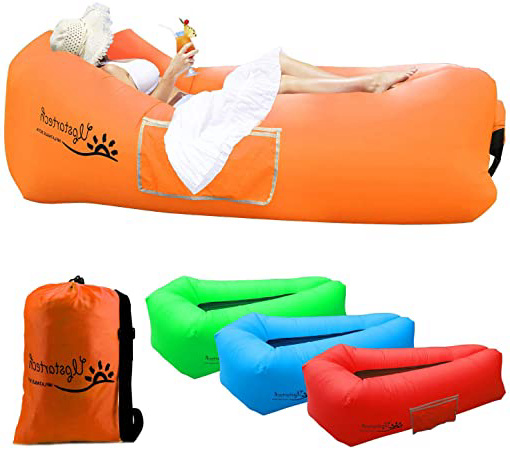 Qdreclod Sofa Hinchable del Aire, Portátil Tumbona Inflable Colchón Inflable Rápido con Tela Resistente al Desgarro, Bolsa de Transporte, Sofá Impermeable, Caminatas, Camping, Picnic, Parque, Playa