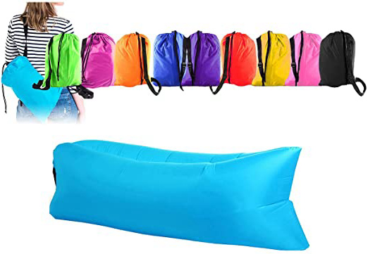 Saco hinchable con aire multiuso: cuna, colchón, hamaca, vacaciones, mar, playa, relax