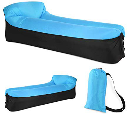EEM Sofá Inflable con colchoneta de Aire, colchón de Aire en Forma de U Sofá sofá Azul, a Prueba de Agua y Anti- Aire con Fugas Inflable Ligero de Aire para Acampar