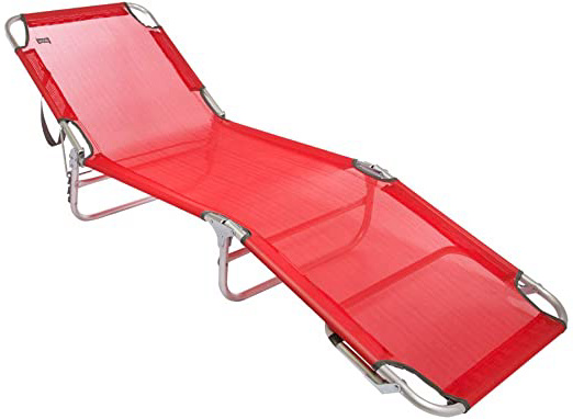 Aktive 53973 Tumbona plegable multiposición aluminio Beach, 188 x 58 x 24 cm Rojo