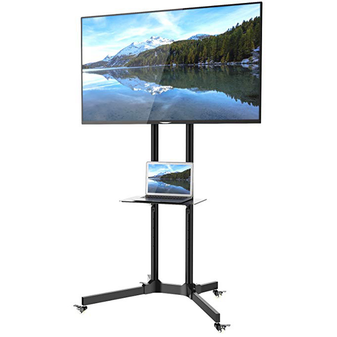 1home Soporte TV con Ruedas, Móvil Carro de exhibición Trole Portátil, TV Soporte de Suelo para Pantalla Plana 30”-65" Plasm