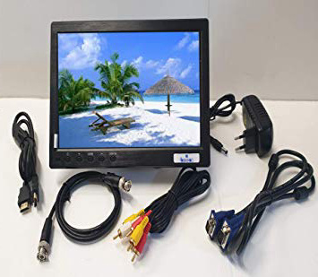 Monitor a Color de 10,1 Pulgadas IOMANDO, TFT LCD Full HD 1024 x 600 BNC/AVI/VGA/Entrada HDMI, Compatible con PC, DVD, TV, cámara de vigilancia y cámara de Copia de Seguridad