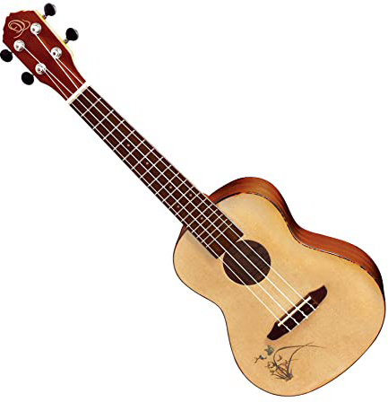 Ortega RU5 - Ukelele de concierto (tapa de pícea y fondo y aros de caoba), color natural