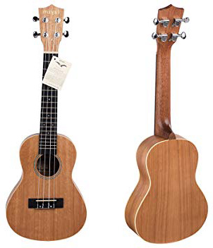 Rayzm Ukelele Concierto, Ukelele de Iniciación 23" con Cuerdas Aquila de Nylon originales, Acabado Mate-Satinado con Ensamblaje ABS, Cuerpo de Madera de Ormosia Prain, Clavijas de Cromo plateado