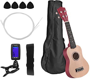 







Ukulele 21in Acústico Soprano Tilo con Ccorrea de Transporte Uke Strap Strings Picks Tuner (color de madera)






