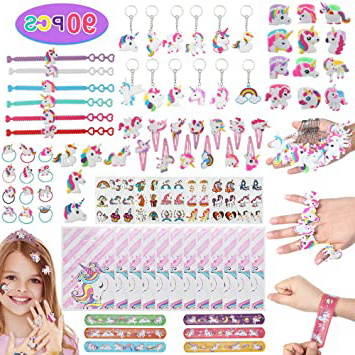 Anpro 90 PCS Kit de Unicornio para Niños,Regalos Piñatas de Cumpleaños,Juguetes de Fiesta,Regalo Original para Niñas