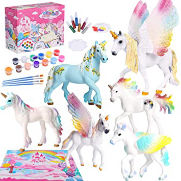 Tacobear Unicornio Figuras Pintar Juegos para Niños Unicornio Figuras para Pintar Unicornio Juguete Manualidades Creativo Juguete Cumpleaños Navidad Unicornio Regalo para Niña 4 5 6 7 8 9 años