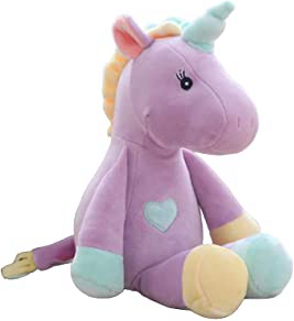 Georgie Porgy Niñito Mullido Juguete de Peluche Mentira Unicornio Juguete Suave Regalo de cumpleaños para niños (Púrpura)