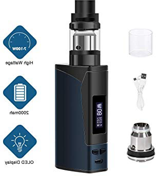 Cigarro Electronico Kit, E Cigarettes Starter kit Armor 100W Box Mod,E Cig Vape kit con 2000mAh batería recargable| Pantalla LED |0.25ohm coil,Sin Nicotina y Sin E-líquido