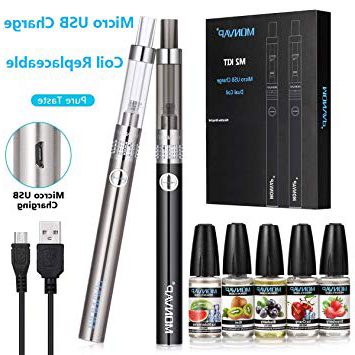 Vaper Cigarros Electronicos, MONVAP M2 Ecig, 2 * Vape Pen + 5* E Liquido, 1.6ohm 2ml, Battería Recargable Cigarrillos Electronicos, E Cigarette Sin Nicotina 0.0mg (M2)
