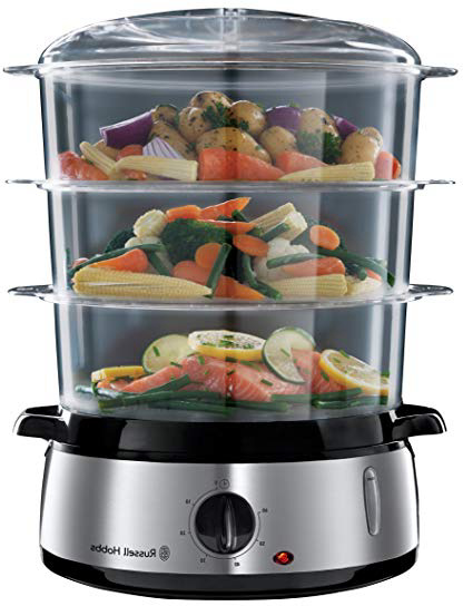 Russell Hobbs Cook@Home - Vaporera (800 W, Cocina Lenta, Sin BPA, Acero Inox, Capacidad para 9 litros) - ref. 19270-56