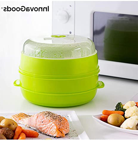 







InnovaGoods Vaporera Doble para Microondas Fresh, Verde, 22 x 12/17 cm






