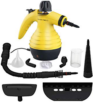 Comforday Limpiador Vapor Mano, Limpiador de Vapor Portátil de Usos Múltiples con 9 Accesorios para Quitar Manchas, Alfombras, Cortinas, Asientos de Auto, Cocina, Chinches, Piso, Baño,